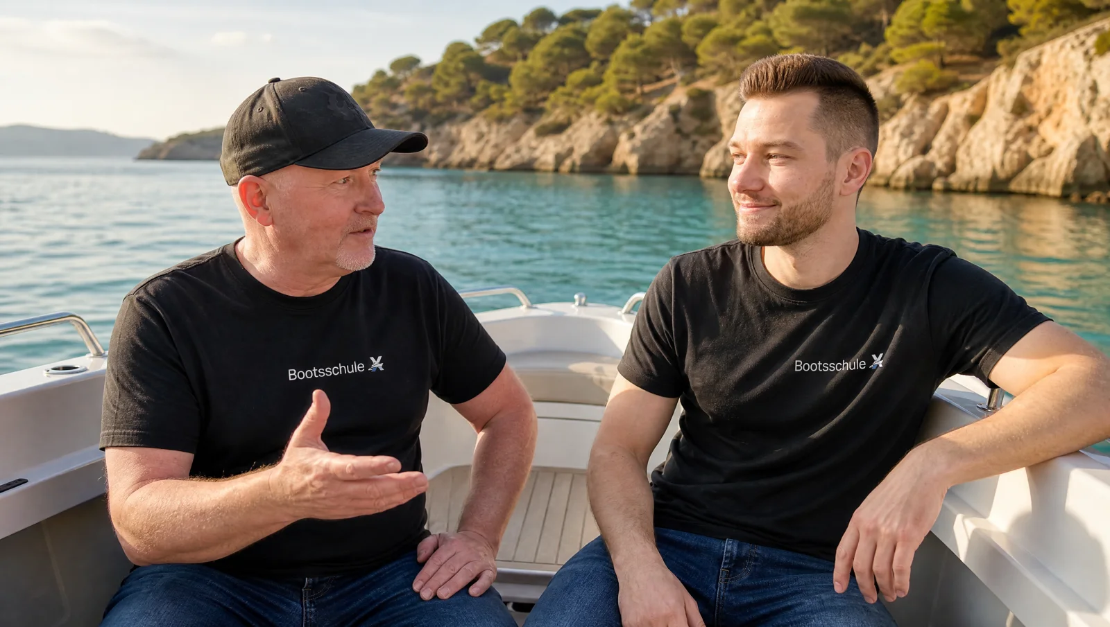 Joey Kelly und Kevin auf einem Boot vor Mallorca