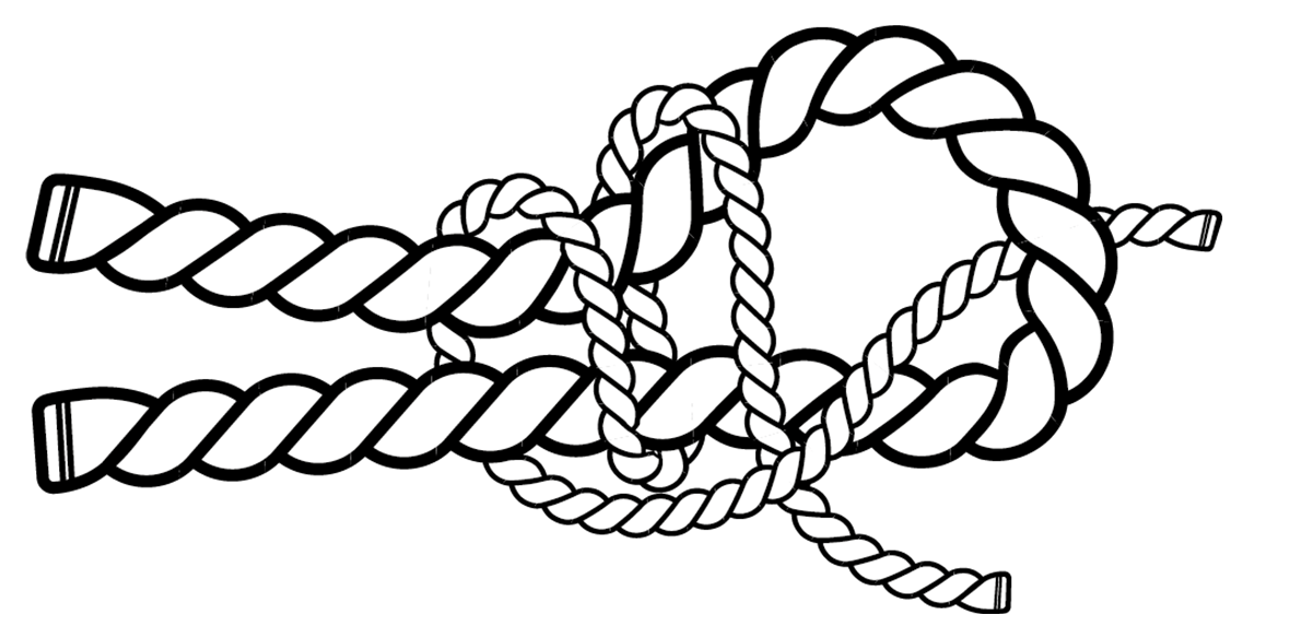 Doppelter Schotstek, fertig gebunden