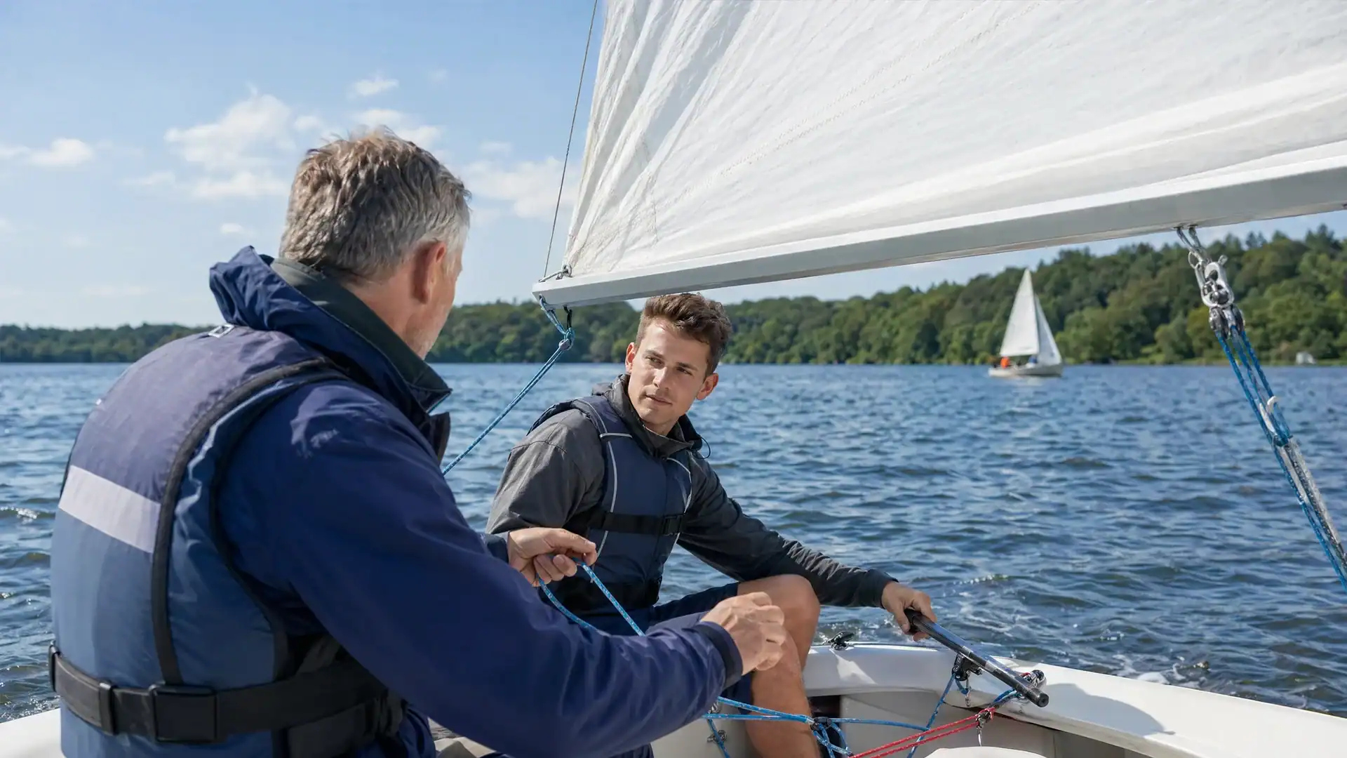 Praxisausbildung auf einer Jolle für den Segelschein Binnen