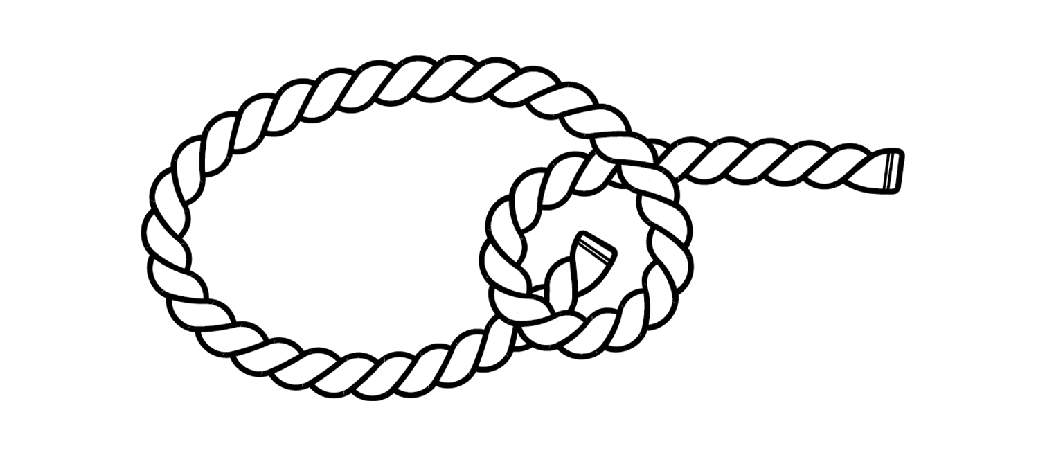 Palstek Schritt 3: Lose Ende von unten durchs Auge