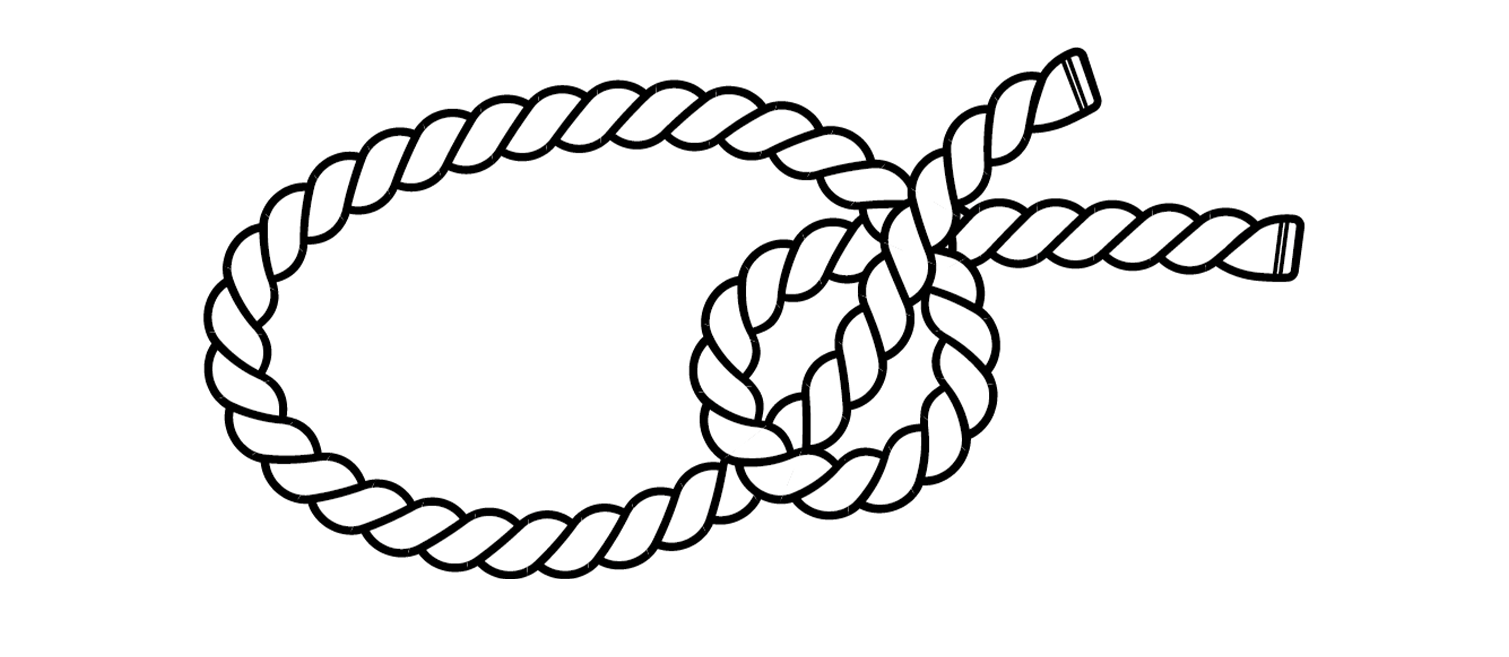 Palstek Schritt 4: Lose Ende hinter die stehende Part führen