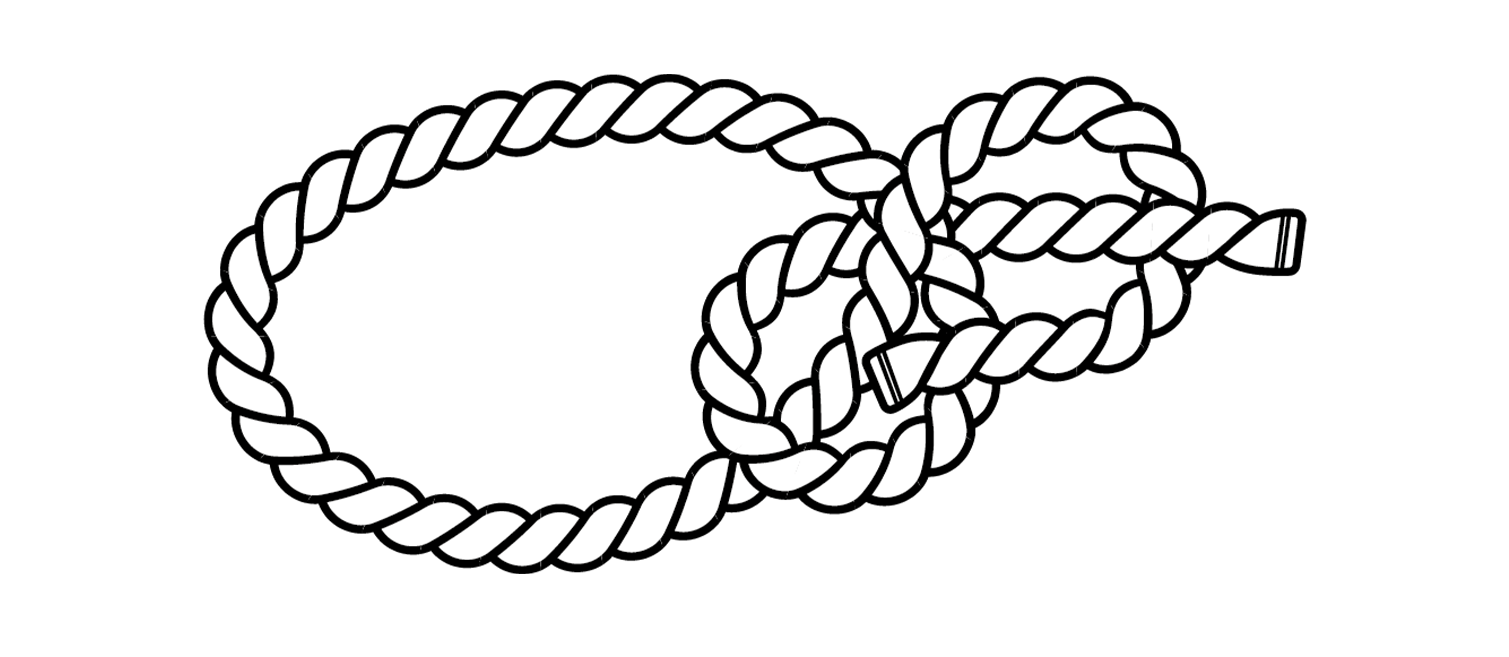 Palstek Schritt 6: Lose Ende zurück durchs Auge stecken